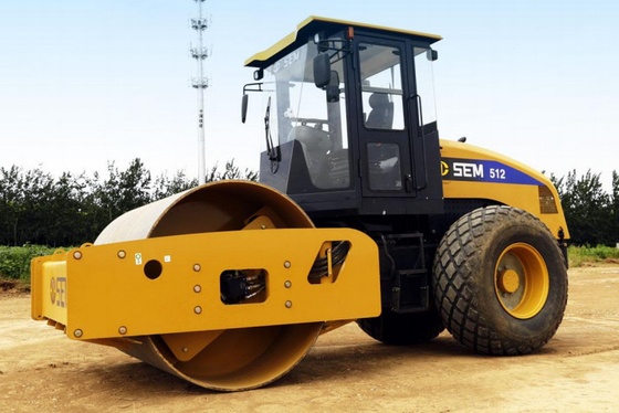 High Efficiency SEM512 1600mm Single Drum Road Roller And Soil Compactor