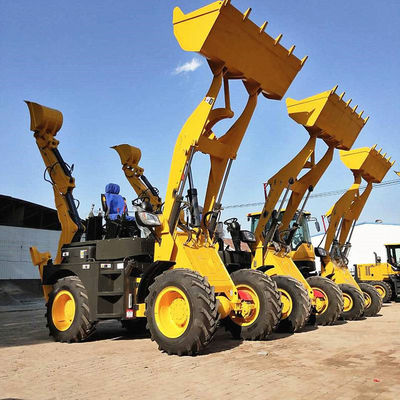 Backhoe Loader Mesin Konstruksi Tugas Berat Bucket Dumping Distance 1022mm