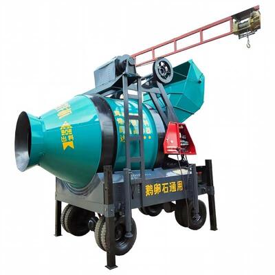 Peralatan Pabrik Semen Mixer Beton Drum Miring Mixer Bergerak Diesel untuk Konstruksi Jalan Tambang