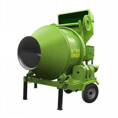 Peralatan pabrik semen 350L Output Mesin pengaduk beton mobile dengan hopper angkat tali kawat untuk infrastruktur pertambangan