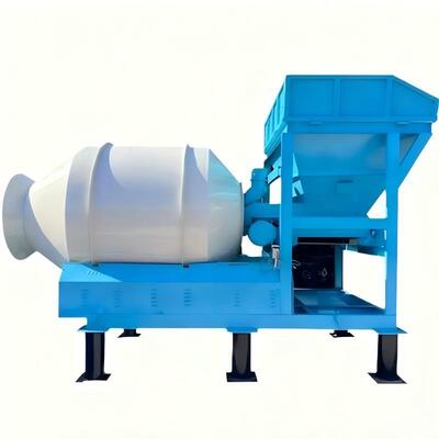 Peralatan pabrik semen andal fixed hopper drum beton mixer mesin konstruksi untuk infrastruktur tambang