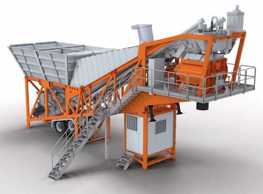 JS Mobile Forced Mixing Plant Stasiun Campuran Beton Mobile Peralatan Pabrik Semen OEM Tersedia