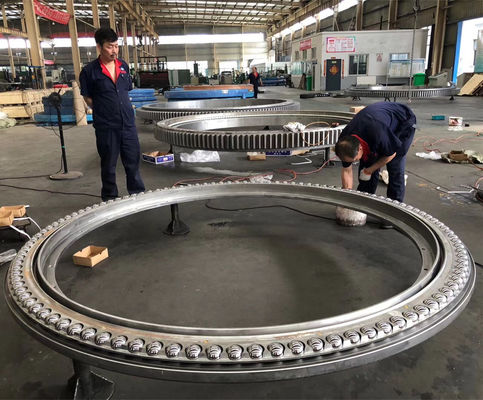 Triple Row Rubber Seal 42CrMo4V Geared Slewing Ring Dan Stacker Bearing Factory