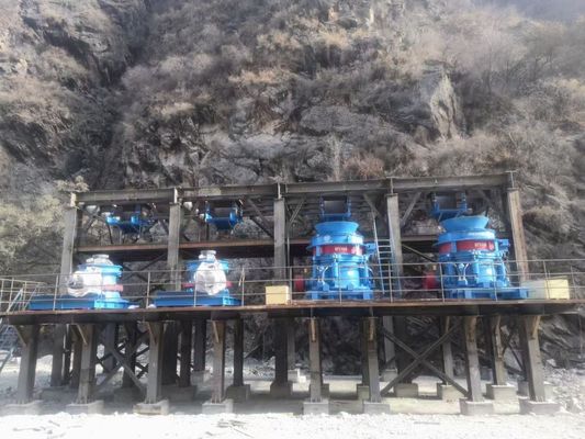 35-460 mm mesin penghancur batu keras penghancur kerucut bergerak