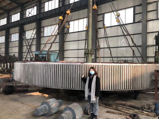 UNI EN ISO standar 120MT Big Mill Girth Gear Untuk Rotary Kiln